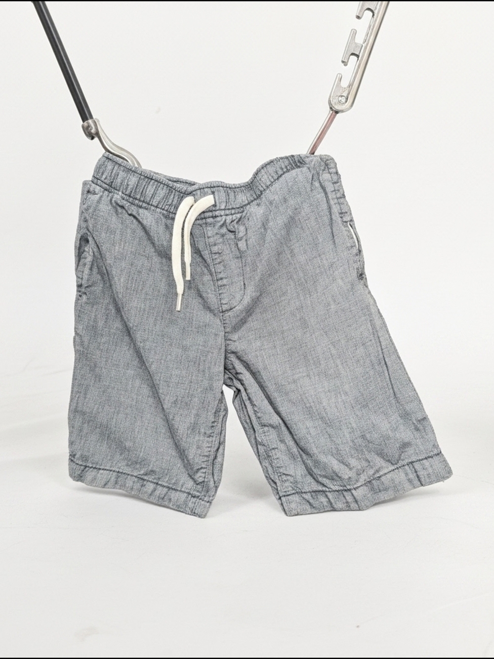 Old Navy Gray Chambray Drawstring Kids Shorts